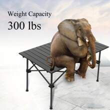Ultra Compact Aluminum Folding Camping Table - Lightweight Roll-Up Portable Beach Table With Large Storage And Carry Bag - For Outdoor Cooking, Picnic, Camp, Boat, Travel, Backyard, Party, BBQ, Patio