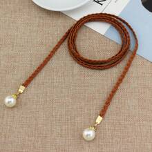 1 pezzo Cintura casual in PU (poliuretano) con coulisse in colore unito, adatta per tutte le stagioni: estate, scuola, autunno, Ognissanti - Multicolore - Visualizzare 7