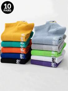 10 Pairs Men's Sports Short Socks Fun Novelty Boat Socks Outdoor Sweat Deodorizing Breathable Boat Socks Summer Running Yoga Workout Low-Top Short Socks