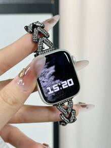 Luxury Rhinestone Wheat Ear Apple Watch Band, Compatible With Apple Watch Series 6/SE/2/7/8/1/9/10