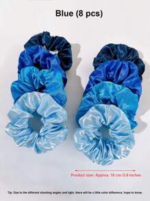 6/8/24 pièces Élastiques à cheveux très élastiques, satin doux et lisse. Les élastiques n'abîment pas les cheveux. Différents styles et couleurs disponibles, convient à tous les âges