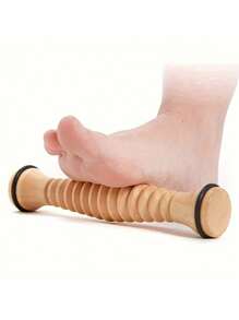 1 件木制足部滚轮按摩器，足部和背部反射疗法放松水疗工具，不含甲醛，手动操作，无需电池，足部按摩器