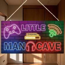 1pc 2D Flat Retro Gamer Wooden Sign - Perfect For Boys' Game Room, Nursery And Porch Decor | Suitable For Indoor And Outdoor, Farm, Restaurant, Garden, Bar, Cafe, Gym Decor, Random Hole Placement, Home Decor, Room Decor, Wall Art, Ideal For Thanksgiving - Multicolor - View 11