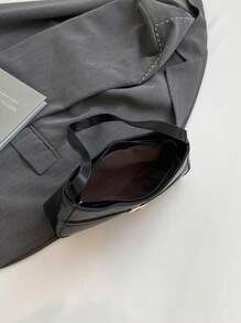 1pc Women's Solid Color Embroidered Soft Fabric Casual Crossbody Bag, Fashionable For Young Women