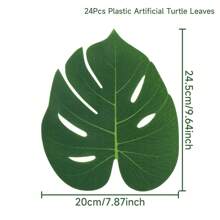 24 pièces de feuilles de palmier tropicales artificielles, sets de table feuilles tropicales d'Hawaï, comprenant différentes tailles 10*8/15*11,5/20,5*17,5/24,5*20 cm, décoration de fête tropicale de la jungle, de plage et d'Hawaï, accessoires de décoration de fête d'été, d'anniversaire jungle sauvage, de décoration de table hawaïenne luau, de décoration tropicale de jungle, de décoration d'été pour la maison, la cuisine et la table