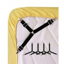 4 pièces de fixations élastiques ajustables pour draps/couettes/couvertures, pinces de fixation extensibles de forme triangulaire pour draps, housses de matelas, coussins de canapé, pinces pour couette, pinces métalliques