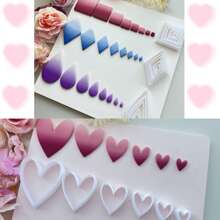 Briolette Square Diamond Heart Set Large To Small Set, DIY Polymer Clay Jewelry Earring Making Pendant Making Soft Pottery Clay Mold High Precision Knife Mold Clay Knife Polymer Clay Earring Making