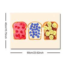 1pc Unframed Bread Food Wall Art Kitchen Poster Horizontal Canvas Print Minimalist Aesthetic Decor Vintage Painting For Dorm,Apartment,Modern Home Decoration