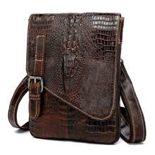 Petit sac bandoulière en cuir véritable pour homme, sacoche pour téléphone portable, sac banane