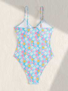 女士性感清新海滩连体泳衣 - 彩色 - 查看 3