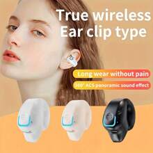 Wireless Earbuds With Clip On Design, Noise-Proof For Calls, Universal Phone Control, Push Button Media Control, Rechargeable Lithium Polymer Battery, Open Earphones, Suitable For Sports, Compatible With Mobile Phones, Anime/Movie/TV Series/Video Game Themes, Condenser Microphone, Wireless Adult