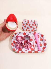 6-Piece Combination Smoking Set, Exquisite Smoking Gift, Including Cigarette Tray, Tinplate Box, Aluminum Alloy Grinder, Tube, Small Brush, Cigarette Paste Box, Can Be Given To Friends And Family, Making It A Perfect Holiday Gift