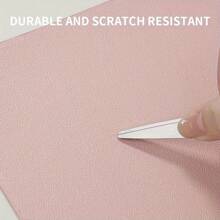 1pc Elegant Pink Premium Desk Pad - Faux Leather, Non-Slip, Waterproof & Stain-Resistant - Ideal For Office And Study, Available In Multiple Sizes - View 5