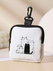 Cat Pattern Zipper Coin Ourse, Lightweight Currency, Cash ID Card, Credit Card, Portable Coin Pocket, Small Wallet, Miscellaneous Storage Bag, Fashionable And Modern Travel, Birthday Gift, Anniversary Valentine's Day, Valentine's Day, Female And Female Gift Bag, Teacher Gift Back To School ,School Supplies,Shop Back To School ,Classroom,Shell - Multicolor - View 7