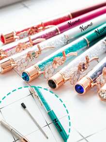 Personalizowany, kreatywny długopis z klipsem z pereł i kryształkami, możliwość personalizacji logo na prezent, dla znajomych, na urodziny, do promocji firmy, reklamy hotelu, metalowy długopis z kryształową pokrywką, z mechanizmem obrotowym, z motywem powrotu do szkoły, wielofunkcyjny, ozdobny, wielokrotnego użytku, nowoczesny, kolorowy, uroczy, vintage, kreskówkowy, kawaii, niestandardowy, spersonalizowany, wyjątkowy, spersonalizowany, dla pracowników, klientów, studentów, do firmy/pracy/biura, do szkoły, sezonowe propozycje, artykuły biurowe i szkolne, personalizowane długopisy żelowe