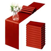 1PC/10PCS Shiny Satin Table Runner, Satin Solid Color Table Mat,Perfect Home And Wedding Decoration For Parties, Engagements, Birthdays, Hotels And Homes - Multicolor - View 22