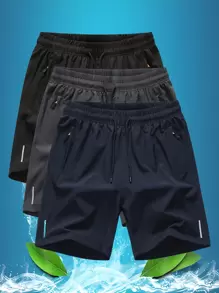 Bộ 3 quần short thể thao nam kiểu bạn trai, quần short 5 điểm, quần short thường ngày đi biển, quần short tập chạy bộ thể dục nhanh khô - Nhiều màu - Xem 2