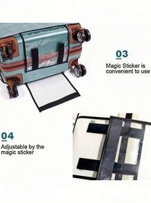 1 件 20/24/28/30 英寸透明/黑色可调节行李箱，防水防尘行李箱罩，防刮 PVC 透明行李箱、包、储物袋 - 多色 - 查看 3