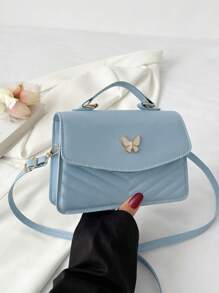 Solid Color Pu Leather Patchwork Bow Design Flap Shoulder Crossbody Square Bag, Bow, Love, Valentine's Day, Romance, Gift For Women's Daily Commute, Shopping, Travel, Party, Girls' Night Out, Holiday, Birthday Gift And Fashion Party. - Multicolor - View 9