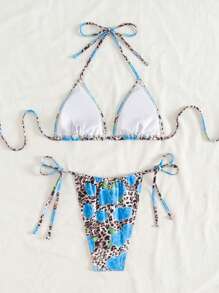 Women Leopard Print Sexy Bikini Set