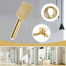 Bathtub Faucet With Hand Shower - Bath Faucet, Including Shower Holder And Shower Hose, Golden Bathtub Faucet - Shower Set, Single-Lever Bath Mixer, Modern Style - Gold - View 3