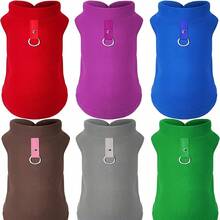 Comfortable Winter Fleece Dog Coat - Warm Puppy Jacket For French Bulldogs, Pugs, Small Chihuahuas, Soft Slip-On Pet Outerwear (Pink/Green/Brown/Red/Blue/Purple/Grey/Black) - All-Season Christmas Gift, Small Dog Winter Clothing, Elastic Comfort Strap EHP7 - 深天藍 - 查看 2