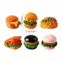 1/5/10pcs Mini Hamburger Fake Food, Realistic Hamburger, Mini Panini Hamburger Fake Food, Resin Crafts, Miniature Decorations, Artificial Food, Resin Figurine, Decorative Accessories, Dollhouse Toys, Photography Props, Dollhouse Accessories School Supplies,Back To School