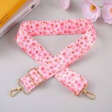 1pc Fashionable Adjustable Printed Detachable Shoulder Strap, Versatile Luggage Accessory Flower Floral Butterfly