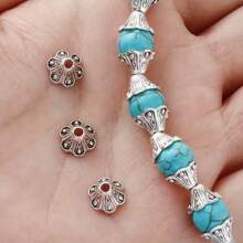30pcs/50pcs/100pcs Vintage Six-Petal Flower Bead Caps, Jewelry Making Spacer Beads, For DIY Bracelets, Earrings, Necklaces, Craft Making