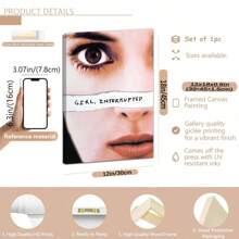 Girl, Interrupted" Movie Poster - Optional Frame Canvas Wall Art, 12x18 Inches - Perfect For Home Decor, Office Decor, Studio, For Man Cave, Bar, Club, Living Room Decor, Garage, Music Room, Bathroom Decor, Room Decor, Wall Art With Frame