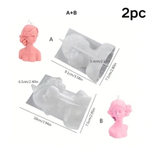 3D Blinddoek Meisje Siliconen Mal - Elegante Gesloten Ogen Vrouwelijke Lichaamsmal Voor DIY Kaarsen, Harszeep, Aromatherapie Lampen, Gips Sculpturen, Unieke Handgemaakte Woondecoratie & Cadeau Ideeën