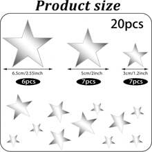 Naklejki ścienne 20/40 Star Mirror 3D akrylowe, zdejmowane naklejki w kształcie gwiazdek do samodzielnego montażu, do salonu, sypialni, dekoracja ścienna, wystrój pokoju, wystrój domu, wystrój łazienki, dekoracja sypialni, dekoracja pokoju, wystrój salonu, wystrój domu, wystrój domu, sztuka ścienna do salonu, tapeta, spersonalizowane naklejki, lustro ścienne, lustro do pokoju
