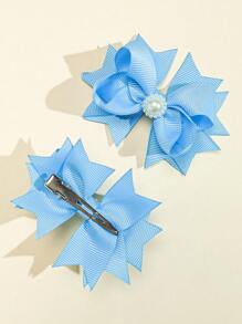 2pcs 3-Inch Fashion Hair Clips For Girls, With Clips, Suitable For Holidays, Parties, School And Other Occasions - Blue - View 4