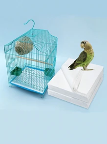 50pcs Disposable Water-Absorbent, Antimicrobial Non-Woven Cage Mat For Birds