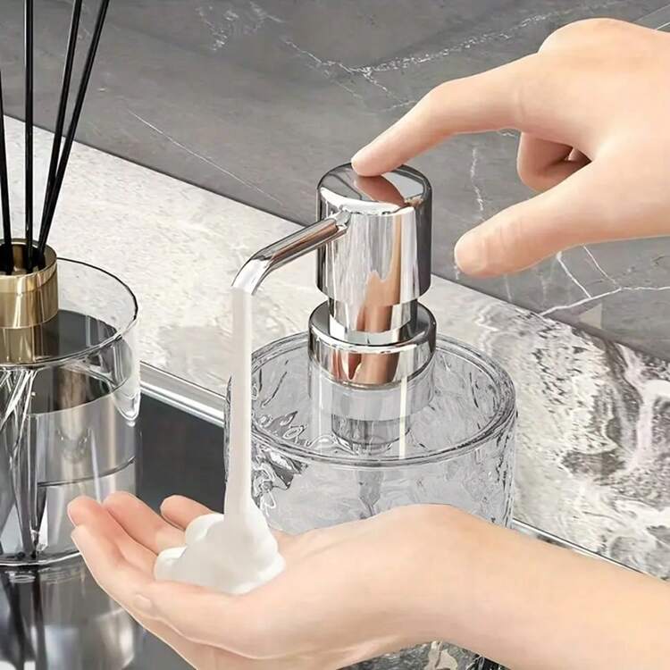 1 pieza Dispensador de jabón de manos de lujo con espuma - Botella recargable de gel de ducha para el baño con bomba de presión - Multicolor - Añade 7