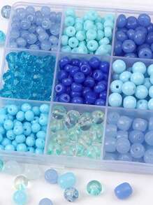 20pcs Blue Series Glass Beads - Round Beads, Bamboo Beads, Gradient Beads And Other Styles To Choose -Glass Loose Spacer Beads For Jewelry Making DIY Bracelet Necklace Accessories