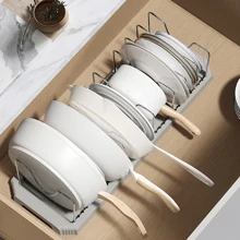 1pc Expandable Kitchen Organizer Rack,Pot And Pan Organizer Kitchen Organizer -Space-SavingExpandable Shelf With Pot Lid Holder, Utensil Rack, Utensil Holder,Dish Drainboard,Pot Rack, Can Be Placed On Countertop Or Inside Drawer, Multi-Functional Storage Rack