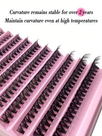 200 stycken 40D tjocka och lockiga C-formade lösögonfransar, 8-16 mm blandade gör-det-själv-ögonfransförlängningsset, gör-det-själv-nedre ögonfransar, ögonfranshäfte, stor kapacitet mjuka enkla lösögonfransar, skapa fluffiga och naturliga Y2K-fjärilselement rosa baskartong, skapa enkelt långvariga gör-det-själv-lösögonfransar hemma.