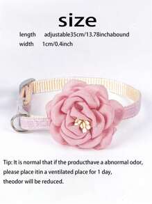 1 chiếc Vòng cổ mèo hoa trà hồng đáng yêu: Thời trang, có thể điều chỉnh và lý tưởng cho mèo nhỏ - Hồng - Xem 5