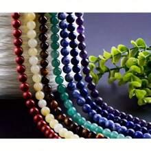 Juego de 3/6/12 piezas de cuentas espaciadoras de piedras naturales redondas de 10mm de colores mixtos para hacer pulseras, collares, pendientes, joyería DIY, cadenas de gafas, charms de teléfono, manualidades, decoración del hogar y de boda
