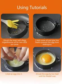 1个/2个装煎蛋圈/煎饼圈，不粘煎饼模具，圆形煎蛋模具，方形煎蛋模具，多功能煮蛋器，耐热煎蛋圈，厨房煮蛋工具，不锈钢煎蛋模具，带手柄煎蛋圈