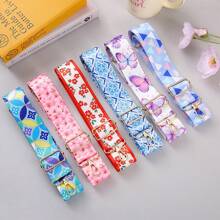 1pc Fashionable Adjustable Printed Detachable Shoulder Strap, Versatile Luggage Accessory Flower Floral Butterfly