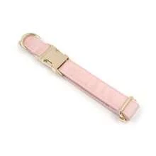 2 Pieces Set, Pink Velvet Zinc Alloy Pet Collar/Dog Collar/Dog Neck Collar + Leash Set, Adjustable Size Fits Large, Medium And Small Pets, Made Of Soft And Comfortable Velvet Material, Suitable For Long-Term Wear Especially For Pets With Sensitive Skin - Pink - View 6