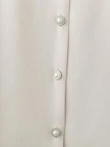 Free Form 夏季新款 V 领女衬衫，秋冬开衫，优雅商务休闲通勤装，毛茛色，百搭时尚修身款，复古韩版风格，建议选择小码 - 茶白 - 查看 6