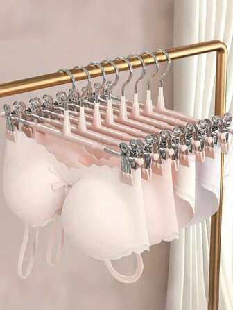 30 PacK Metal Pants Hangers With Adjustable Clips And Swivel Hook, Heavy Duty Non-Slip Skirt Hangers For Closet Storage, Space Saving Clothes Hangers For Socks, Dress, Jacket, Bathroom And Bedroom Accessories