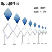 Briolette Square Diamond Heart Set Large To Small Set, DIY Polymer Clay Jewelry Earring Making Pendant Making Soft Pottery Clay Mold High Precision Knife Mold Clay Knife Polymer Clay Earring Making