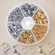 1 套/盒珠宝制作工具套装，DIY 珠宝制作工具套装包括钳子、剪刀、镊子、开口圈、龙虾扣，适合珠宝手工制作练习，方便实用，可用于制作手链、项链等。