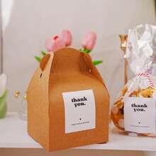 (5 Sheets, 30PCS) Minimalist New 5*6cm Rectangular Thank You Stickers, Versatile Gift Packaging Decorative Sealing Stickers, 30PCS - Black and White - View 5