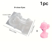 3D Blinddoek Meisje Siliconen Mal - Elegante Gesloten Ogen Vrouwelijke Lichaamsmal Voor DIY Kaarsen, Harszeep, Aromatherapie Lampen, Gips Sculpturen, Unieke Handgemaakte Woondecoratie & Cadeau Ideeën