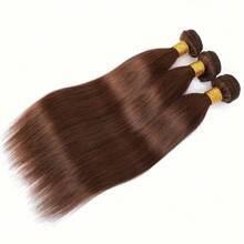 4# Straight Human Hair Weaving Hair Bun, 1/3 Bundle, Light Brown, Wholesale, 100% Brazilian Remy Human Hair Extensions, 14-32 Inches